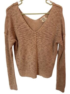 Hippie Rose Dusty Rose Cozy V-Neck Sweater Size XS